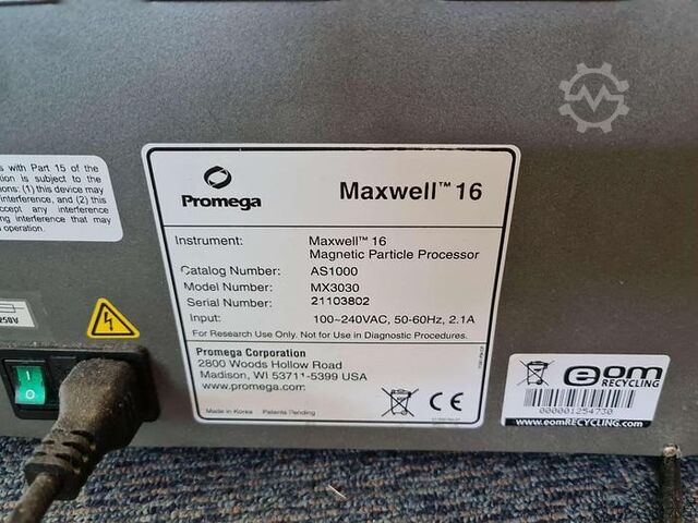 Promega Maxwell 16 MX3030 segulagnaðarögnuvinnsluvél Promega MX3030