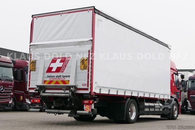 Flatbed truck with tarp RENAULT DWide 18.320 Pritsche Plane Vollluft XL-Tank LBW