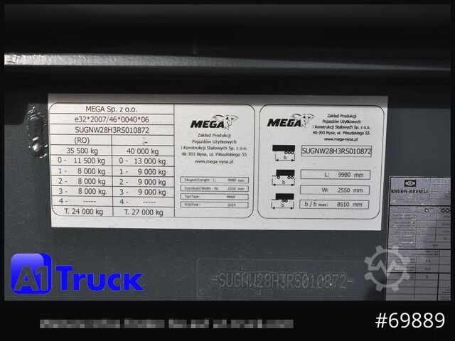 Semirremolque volquete REISCH Mega 28m³ Lift Stahl SAF Hardox