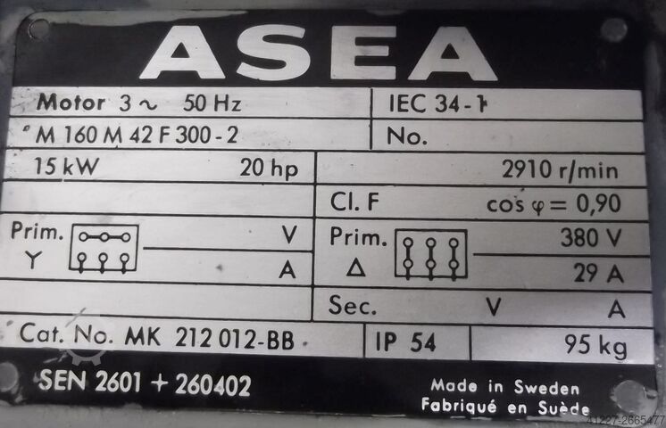 Elektromotor 15 kW 2910 o / min ASEA M160M42F300-2