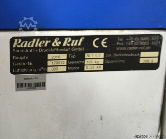 Cabina de chorro por succión para arenado Radler & Ruf AET 0,5 TYP : 2642/7