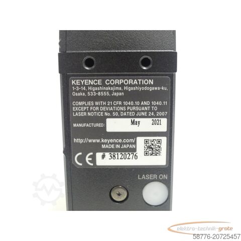 Keyence component Keyence LJ-V7060 2D/3D Laser-Profilsensor / Messkopf SN:38120276