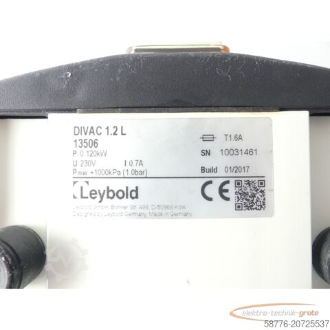 Component  Leybold DIVAC 1.2L 200V~ Membranpumpe SN: 10031461