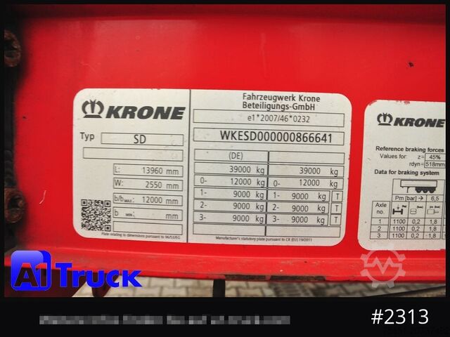 Отворена полуприколка со церада KRONE SD Tautliner, Joloda, Paper, guter Zustand, 1 Vorbesitzer