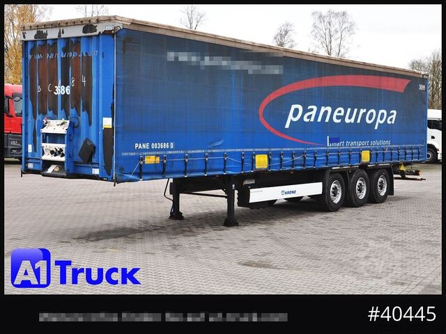 Brandalı açık yarı römork KRONE SD Tautliner, Code XL, BPW