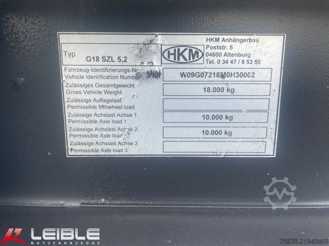 Prikolica sa kiper sistemom (roll-off prikolica) HKM G 18 SZL 5,2* Schlitten Abroll Container*