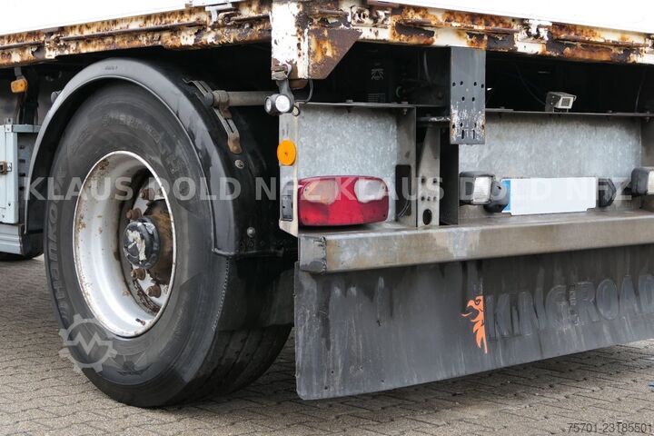 Open trailer Samro Pritsche Bordwände Baustoffwagen