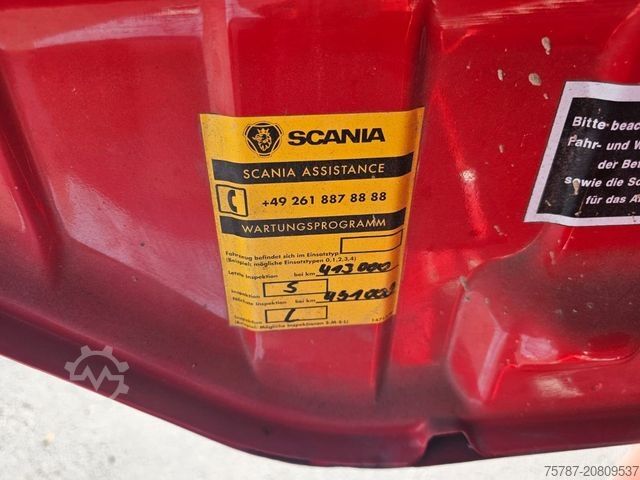 LKW mit Pritsche & Plane SCANIA G410 Volumen, Edscha, Hubdach+Tandemhänger