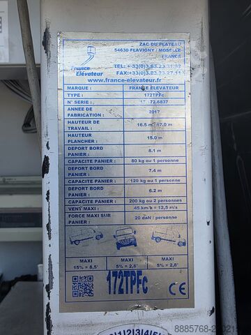 Plataforma de trabajo France Élévateur 172TPFc