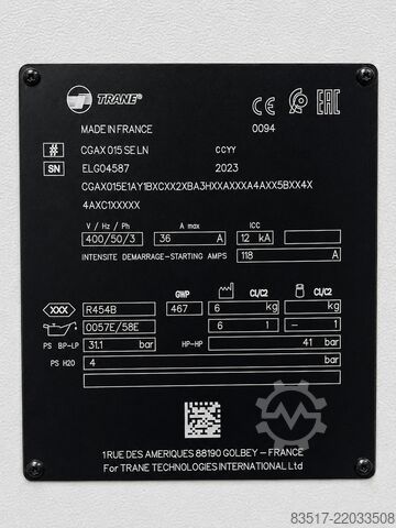 Chiller Trane CGAX 015 SE LN