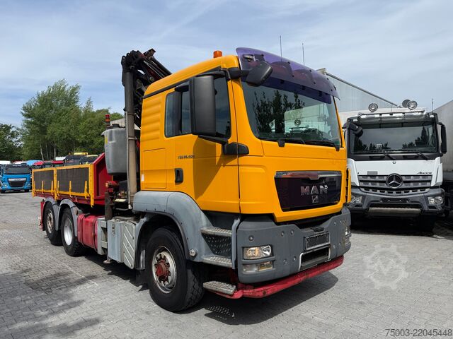 Tipper truck MAN TGS 26.400 6X4H-2 Kran Fassi F235XP bis 25 Meter