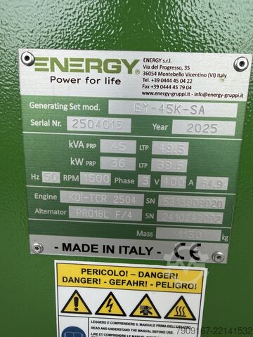 Jeneratör Energy gruppi EY45K-SA STAGE V