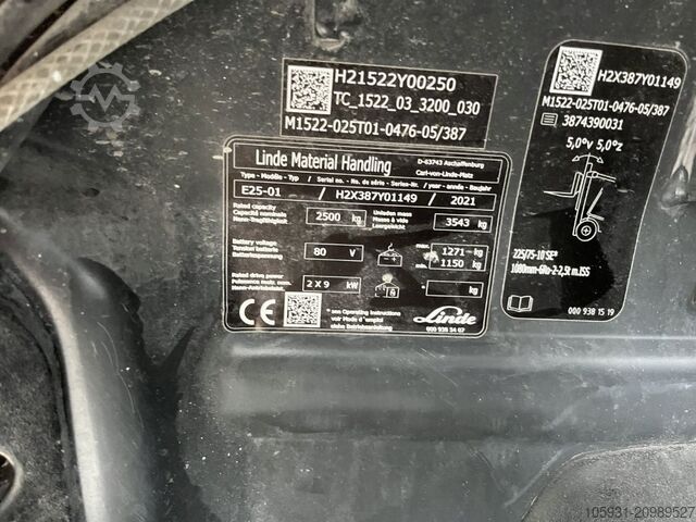 รถโฟล์คลิฟท์ไฟฟ้า 4 ล้อ Linde E25-01