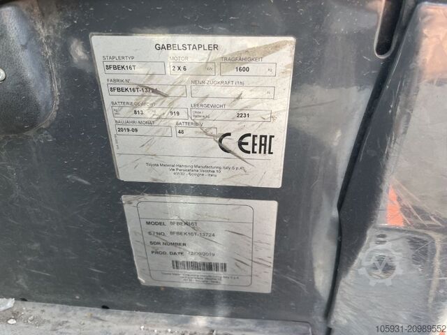 รถยกไฟฟ้า 3 ล้อ Toyota 8FBEK16T