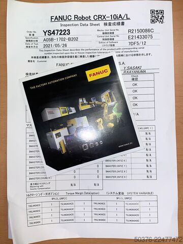 FANUC CRX-10iA/L cobot (05/2021) – 10 kg / 1418 mm – 1º proprietário, pouco uso – Fanuc - Japan FANUC CRX-10iA/L cobot (05/2021) – 10 kg / 1418 mm – 1e eigenaar, low use –