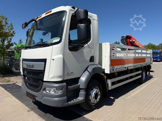 Flatbed truck DAF LF 230 Pritsche+Kran Palfinger PK8501