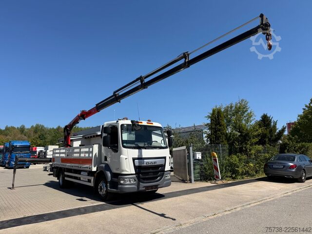 Flatbed truck DAF LF 230 Pritsche+Kran Palfinger PK8501
