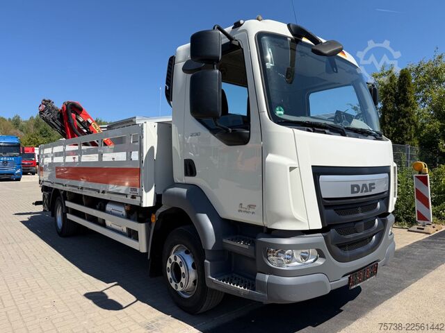 Flatbed truck DAF LF 230 Pritsche+Kran Palfinger PK8501