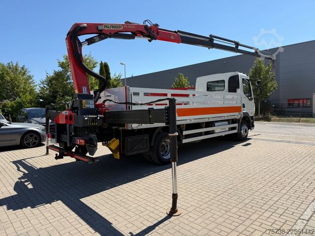 Flatbed truck DAF LF 230 Pritsche+Kran Palfinger PK8501