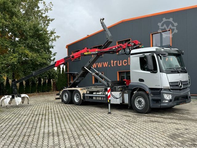 Autokran MERCEDES-BENZ ACTROS 2546 6x2 Abrollkip Kran Palfinger Q150Z95