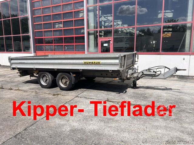 Тристранен самосвален ремарке Humbaur htk105024  Tandemkipper- Tieflader