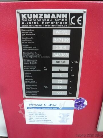 ماكينة تفريز Kunzmann WF 4/3  TNC 320