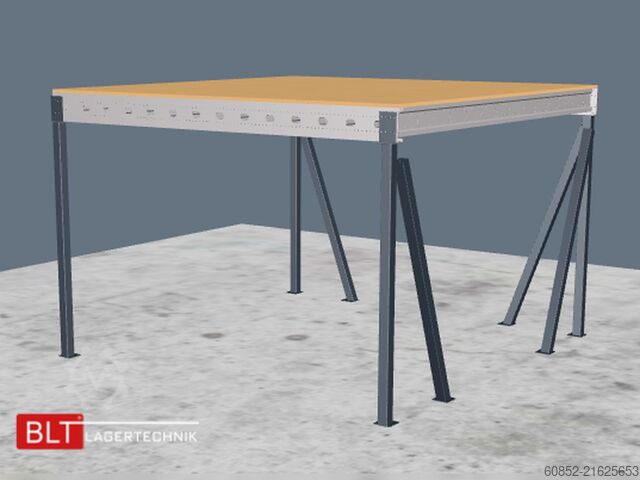 Storage platform 5x5m Lagerbühne , Belastung : 500kg/qm Unterkante: 3m ,ca. 25qm , Systembühne