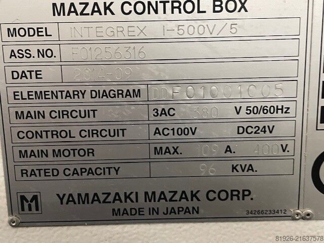Centrum obróbcze i tokarka CNC Mazak INTEGREX i500V