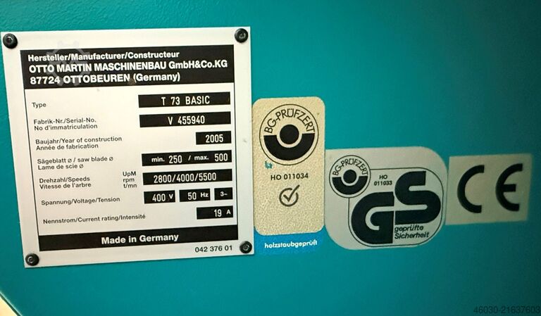 Formatkreissäge Martin T 73 BASIC