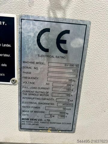 Vertical machining center Mori Seiki SV-500/40