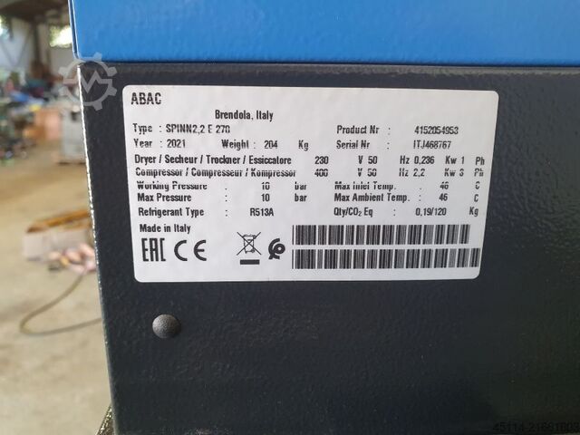 Compressore a vite ABAC Spin 2.2 E270