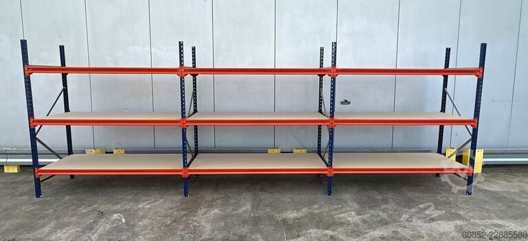 Breedvak opslagsstelling ca. 57 lfm. Weitspannregale H: 200 cm T: 80 cm , 400 kg Fachlast , 3 Ebenen