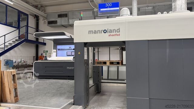 מכונת הדפסה של דפי קיזוז Man Roland R 707 LTTLV UV Evolution + Mabeg RS 104