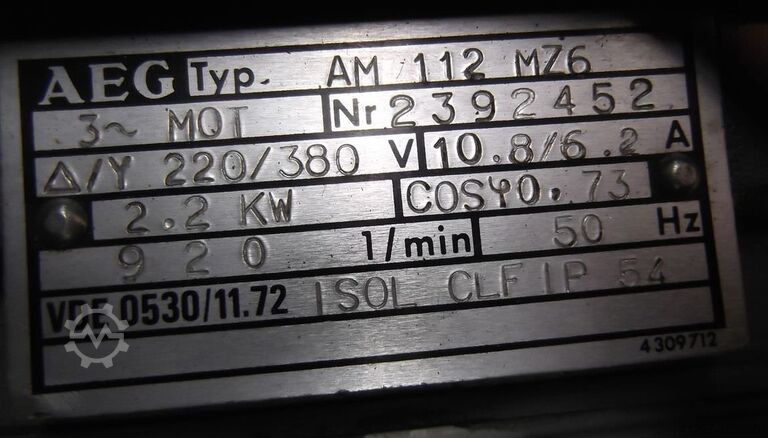 Motor eléctrico de 2,2 kW, 920 rpm AEG AM 112 MZ6