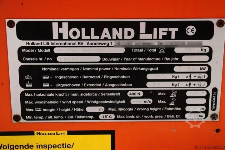 Pont élévateur à ciseaux Holland Lift Lift Combistar N-140EL12 Valid inspection, *Guaran
