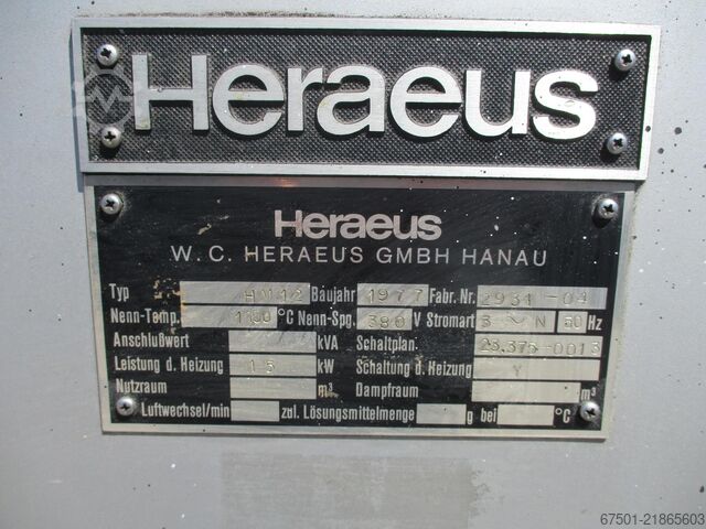 Oven electric industrial furnace Heraeus 1200 C °  Kammerofen (3486) Härteofen