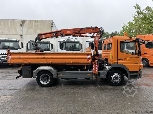 三方ダンプトラック Mercedes-Benz Atego 1218 Kipper Kran Atlas 65
