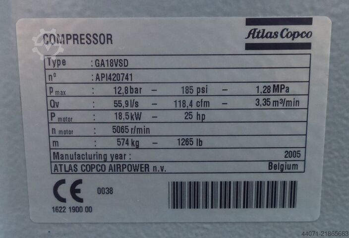  Atlas Copco GA18VSDFF