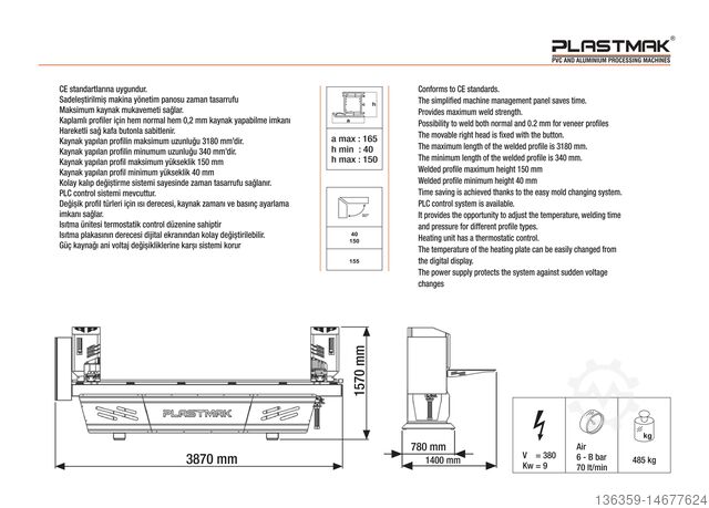 Mesin las multi-kepala PLASTMAK PVC ALÜMİNYUM İŞLEME MAKİNALARI SÇ 100
