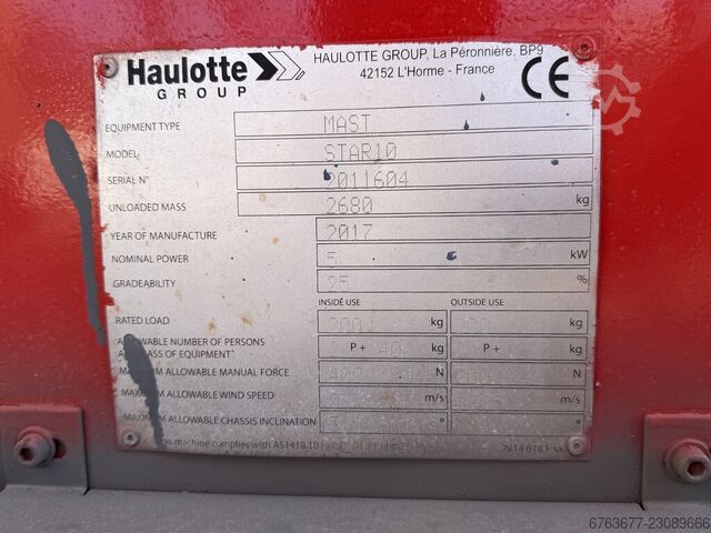 HAULOTTE Star 10 Electric Masthoogwerker / Vertical Boom li