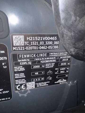 Elektrinis keturių ratų krautuvas Linde E 20 PL-02 EVO Triplex STVO Kabine ZVG