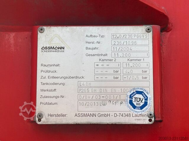 Vakumska cisterna MAN TGA 26.430 6x2-2 BL ASSMANN Saug- und Druckwagen