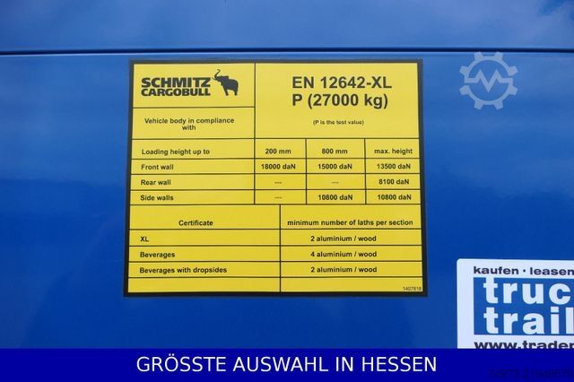 Treler separa terbuka dengan kanvas SCHMITZ CARGOBULL 6to Leergewicht Liftachse XL+Getränke ¤429.-mtl
