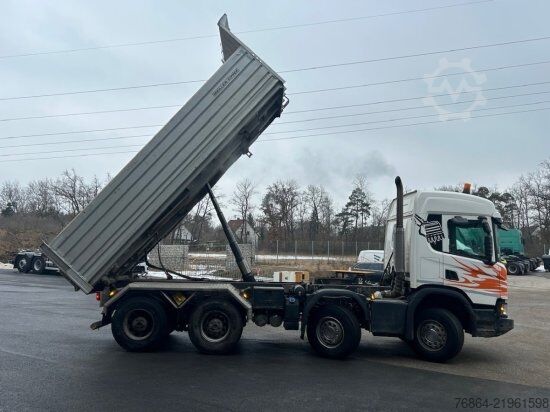 Camion basculante trilateral SCANIA P450 XT ,8X4 MEILLER GESTEINSKIPPER, BORDMATIK,  RETARDER