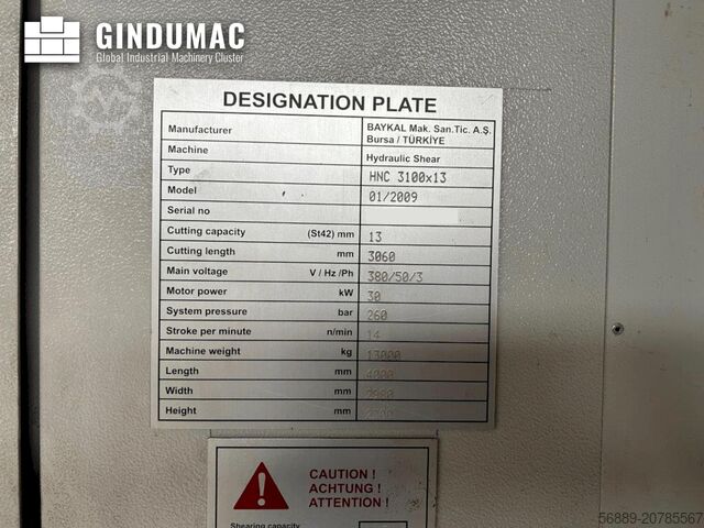 CNC-Schneidemaschine Baykal HNC 3100x13