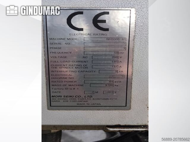 Horizontal-Bearbeitungszentrum MORI SEIKI NH-5000 40