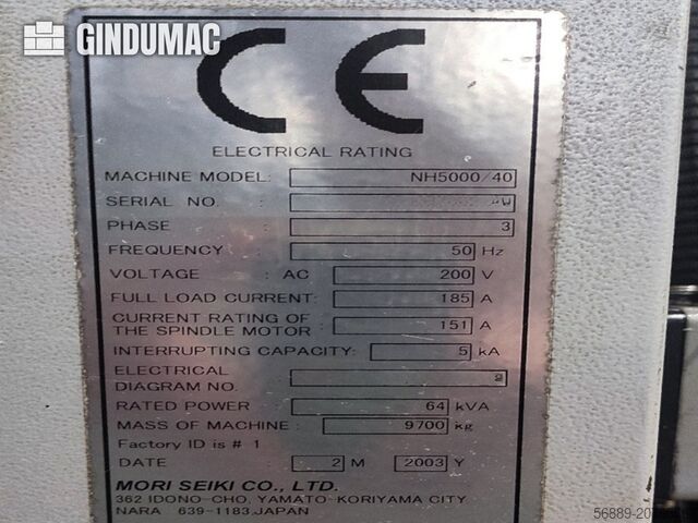 Horizontal-Bearbeitungszentrum MORI SEIKI NH-5000 40