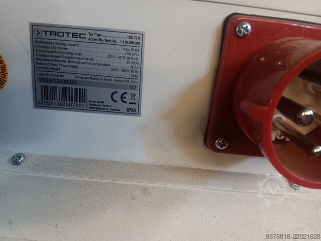 Pramoninis elektrinis šildytuvas 15 kW (yra 3 vnt.) Trotec TDS 75 R