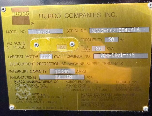 Vertikalni CNC obdelovalni center Hurco VMX 30