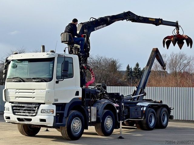 Āķa konteineru automašīna DAF CF 85.430 * ABROLLKIPPER + JONSERED J1320 Z /8x4